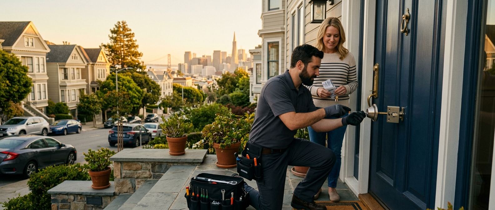 Professional locksmith san francisco technician at work in San Francisco